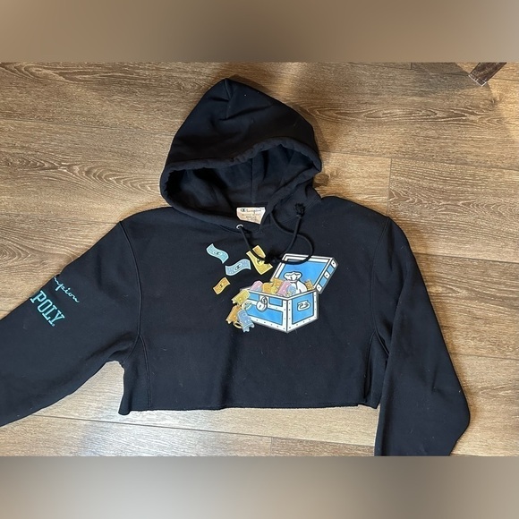 Champion x Monopoly Cropped Women’s Hoodie Reverse Weave - Picture 7 of 9